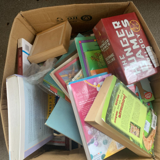 Box of books - kids/ some textbooks/ chapter books