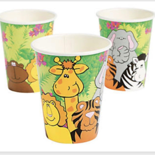Zoo Animal Paper Cups - 24 Pack, 260 ml (9 oz.)