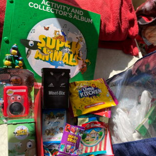 Big bag of supermarket collectible giveaways