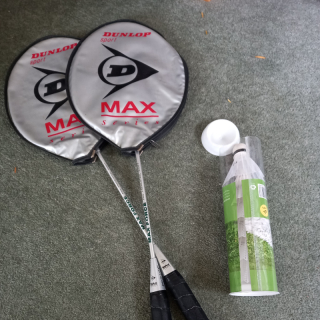 1 pair of Badminton rackets and balls