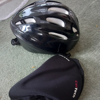 Bicycle cushion seat & helmet