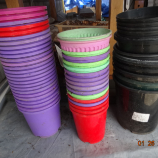 Quantity of plastic pots