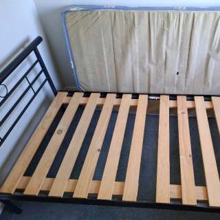 Single bed and mattress