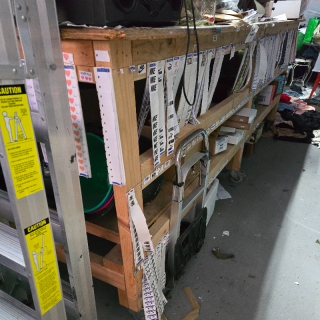 Large wooden work bench