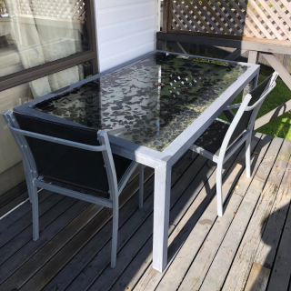 Outside table and 2 chairs