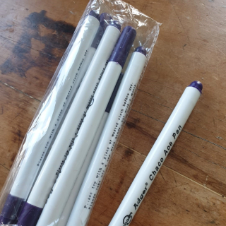 Disappearing pens to mark fabric - for sewing.