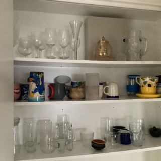 Kitchen glasses and cups.