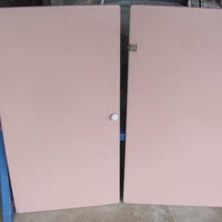 a pair of vingtage cupboard doors - pink