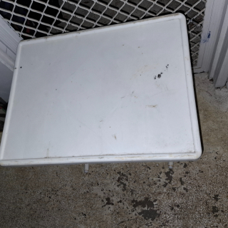 White fold down table