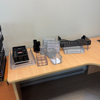 Desk caddies and trays